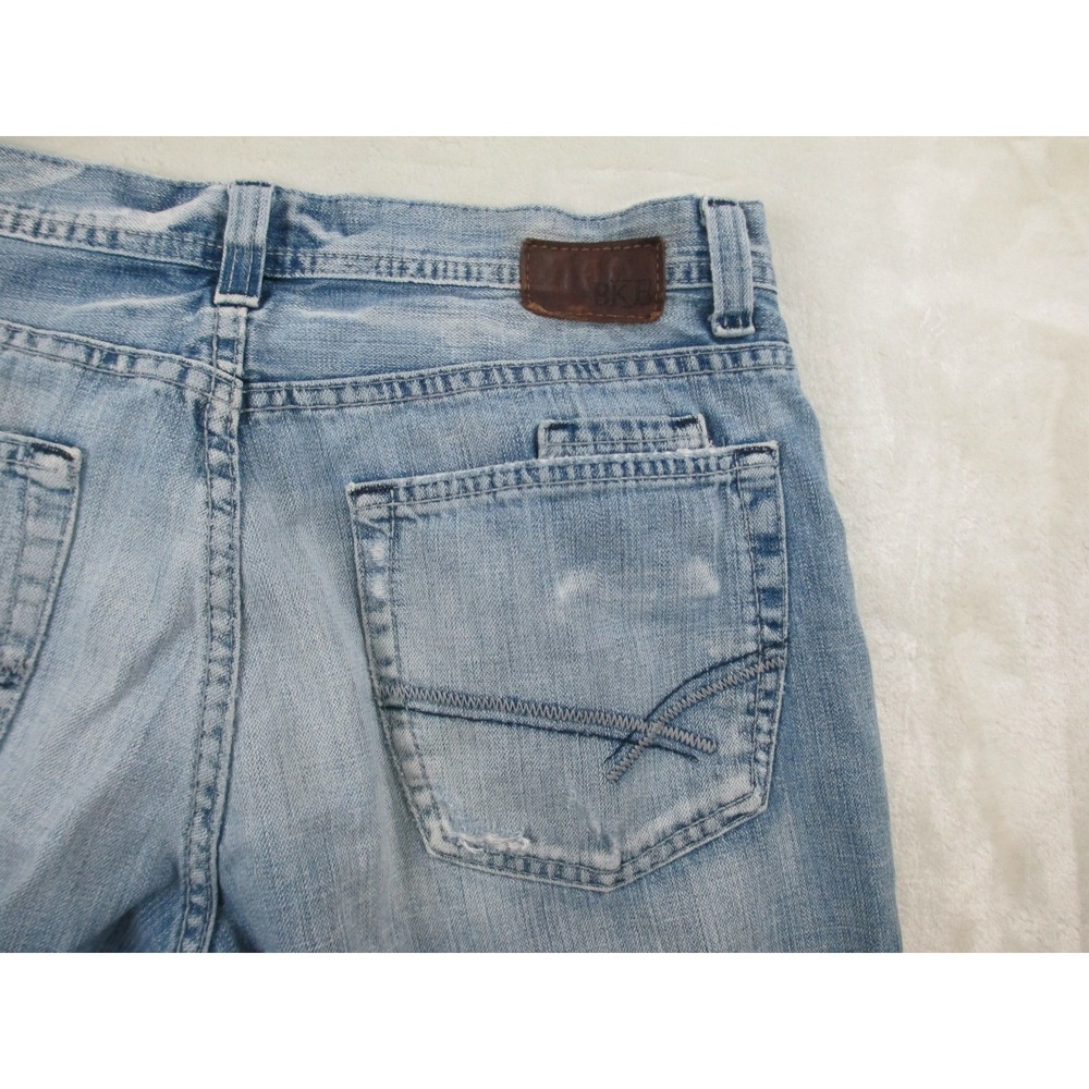 BKE Marshall Pants Mens 36 Blue Denim Jeans Straight Distressed Whiskered 36X36* - Picture 7 of 16